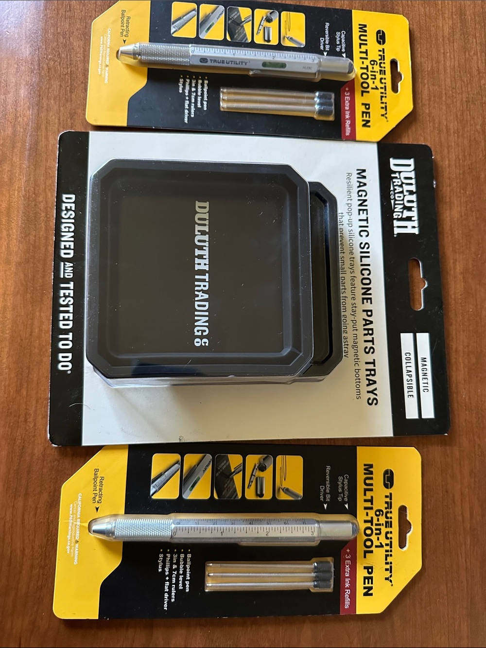 Duluth Trading Magnetic Silicone Parts Trays + 2 True Utility Multi-Tool Pens